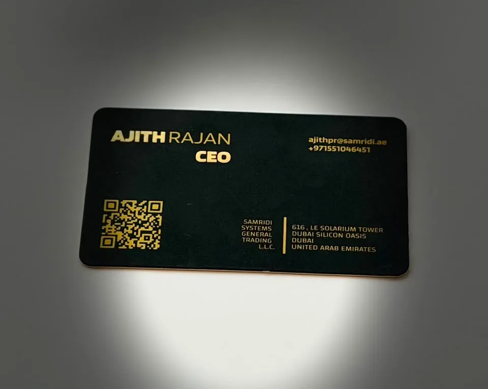 Gold Foil Velvet Business Card Printing Dubai
